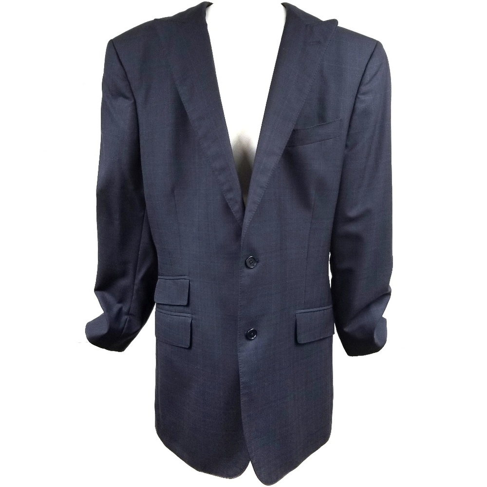 Robert Talbott Carmel Blue Peaked Lapel Blazer 44L